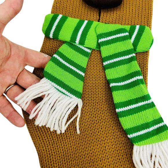 Christmas Reindeer Knit with Button Eyes Scarf Scarf Antlers - Picture 3 of 4